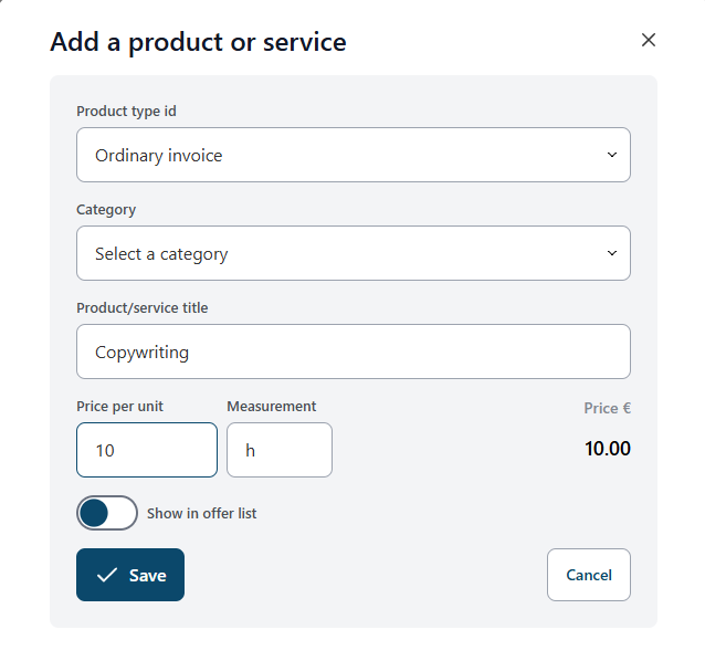 Product and service catalog